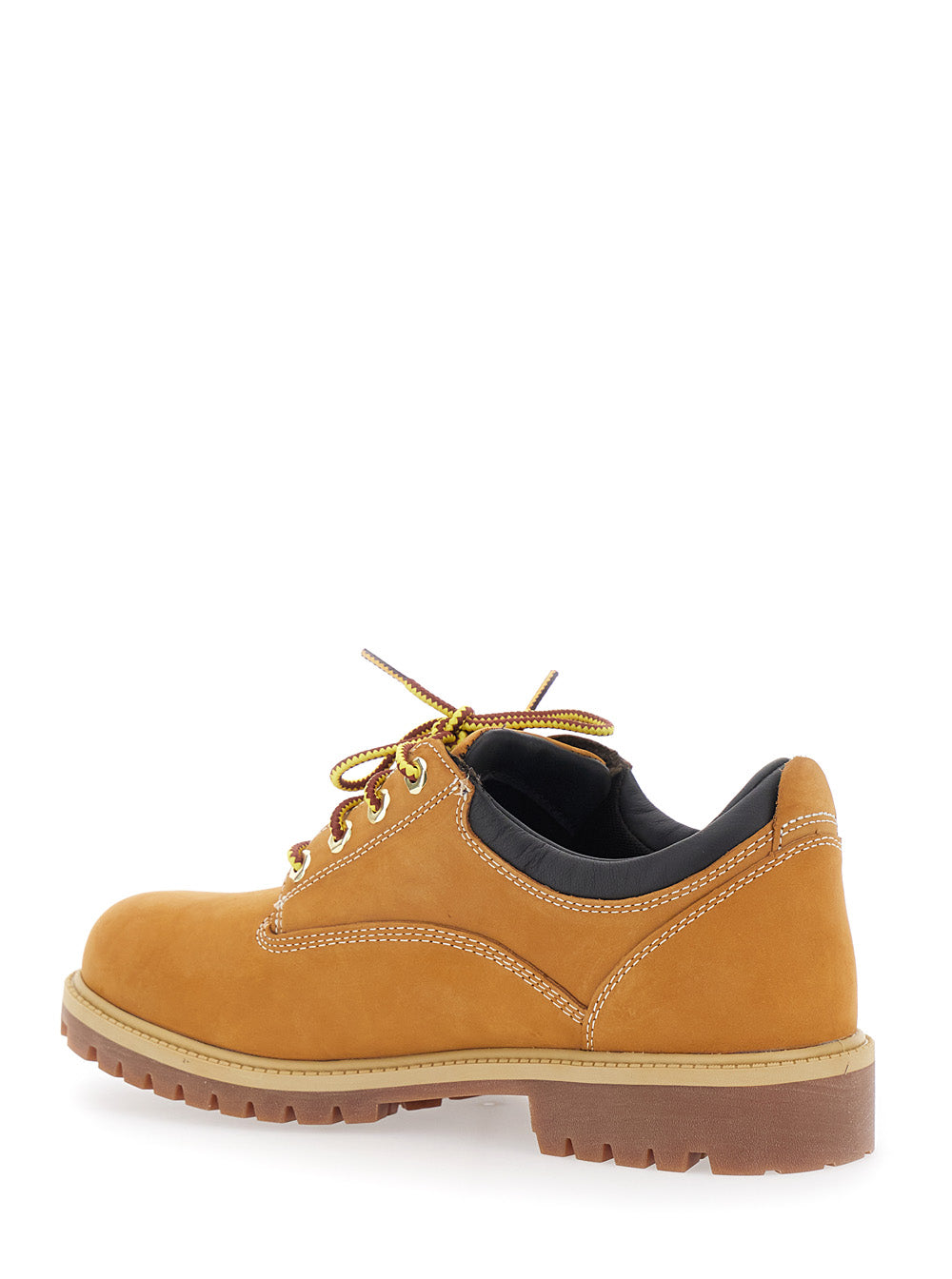Lace-Up Ankle Boots with Two-Tone Laces and Logo Embossed on the Side in Beige Leather for Men Lace Shoes
