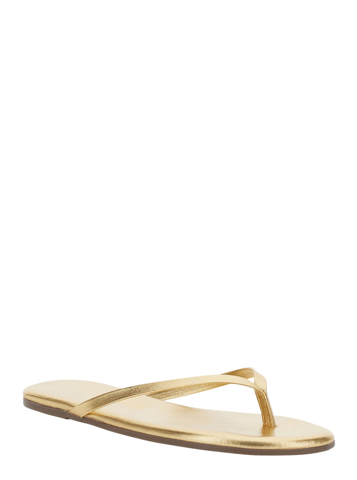 Metallics Sandals With Ankle Strap In Metallic Leather Flat Shoes