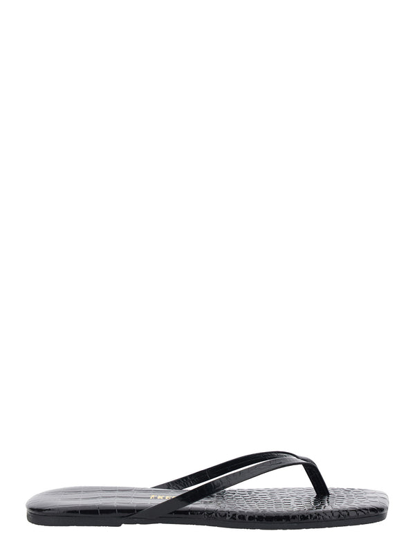 Sandals Square Toe Lily Leather Black