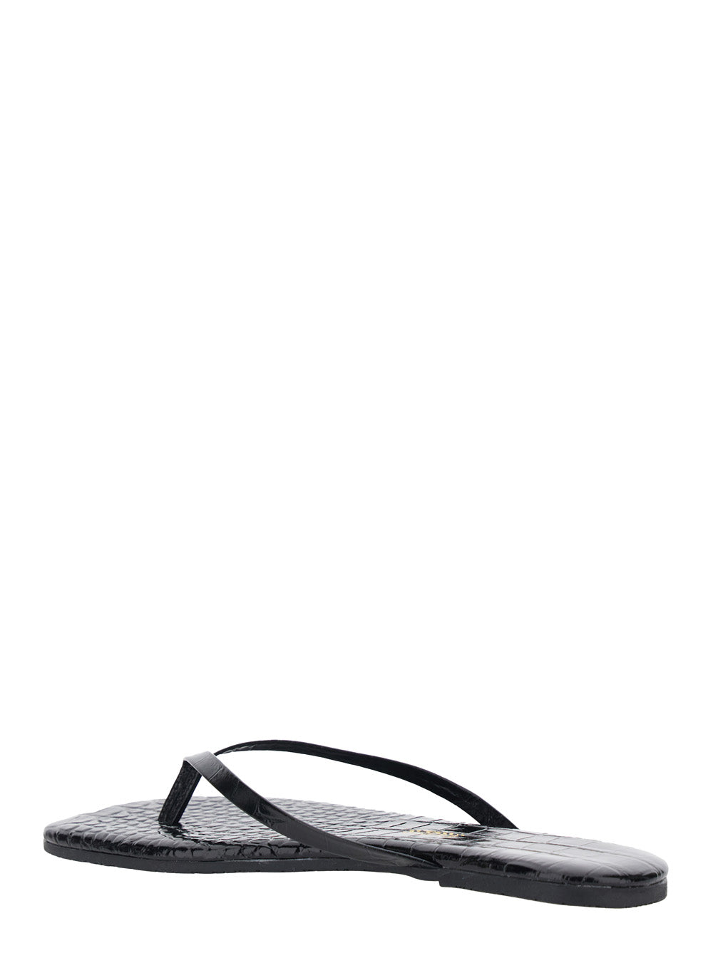 Black Square Toe Lily Sandals With Low Heel Leather Flat Shoes