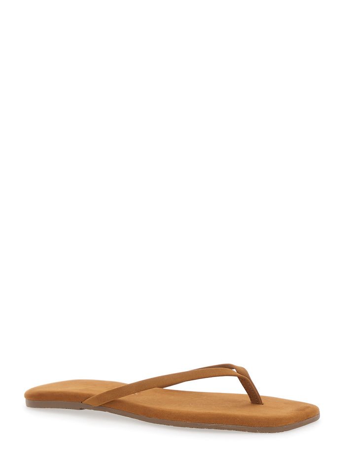 Sandals Square Toe Lily Suede Beige With For Women Flat Shoes