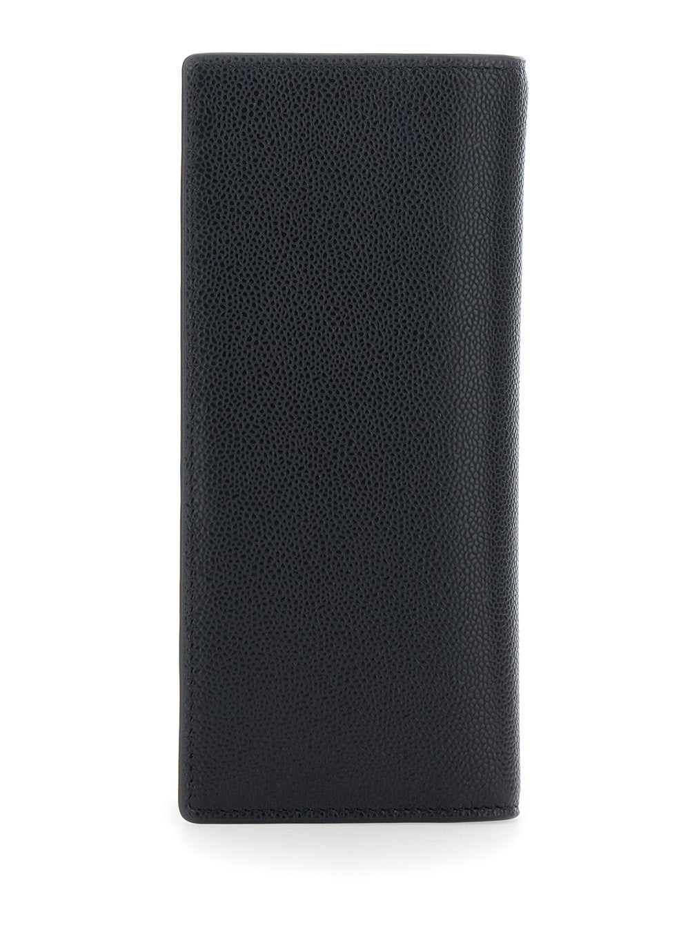 Vertical Wallet TODS with Logo Plate on the Front in Black Hammered Leather for Men Calf Products