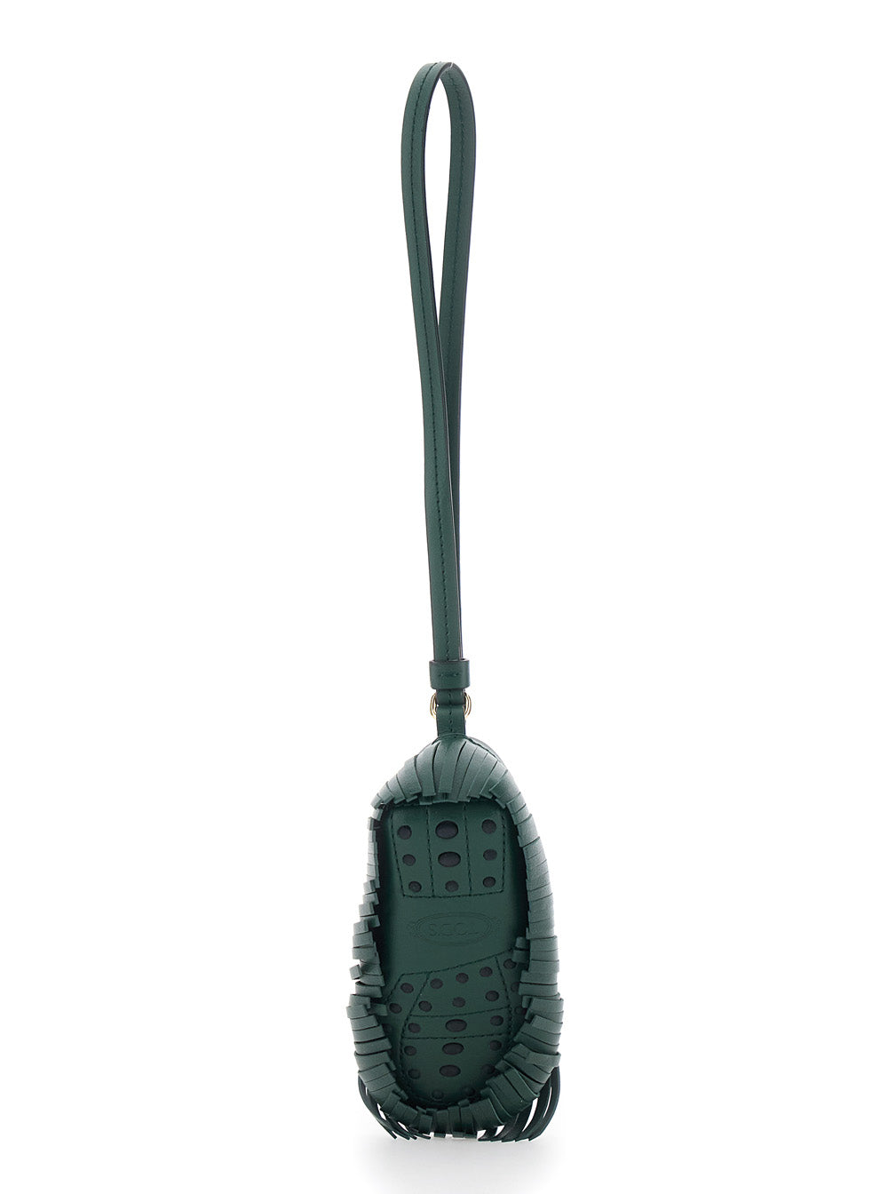 Fringe Pendant with Leather Wrist Strap in Green for Women Calf Accessory