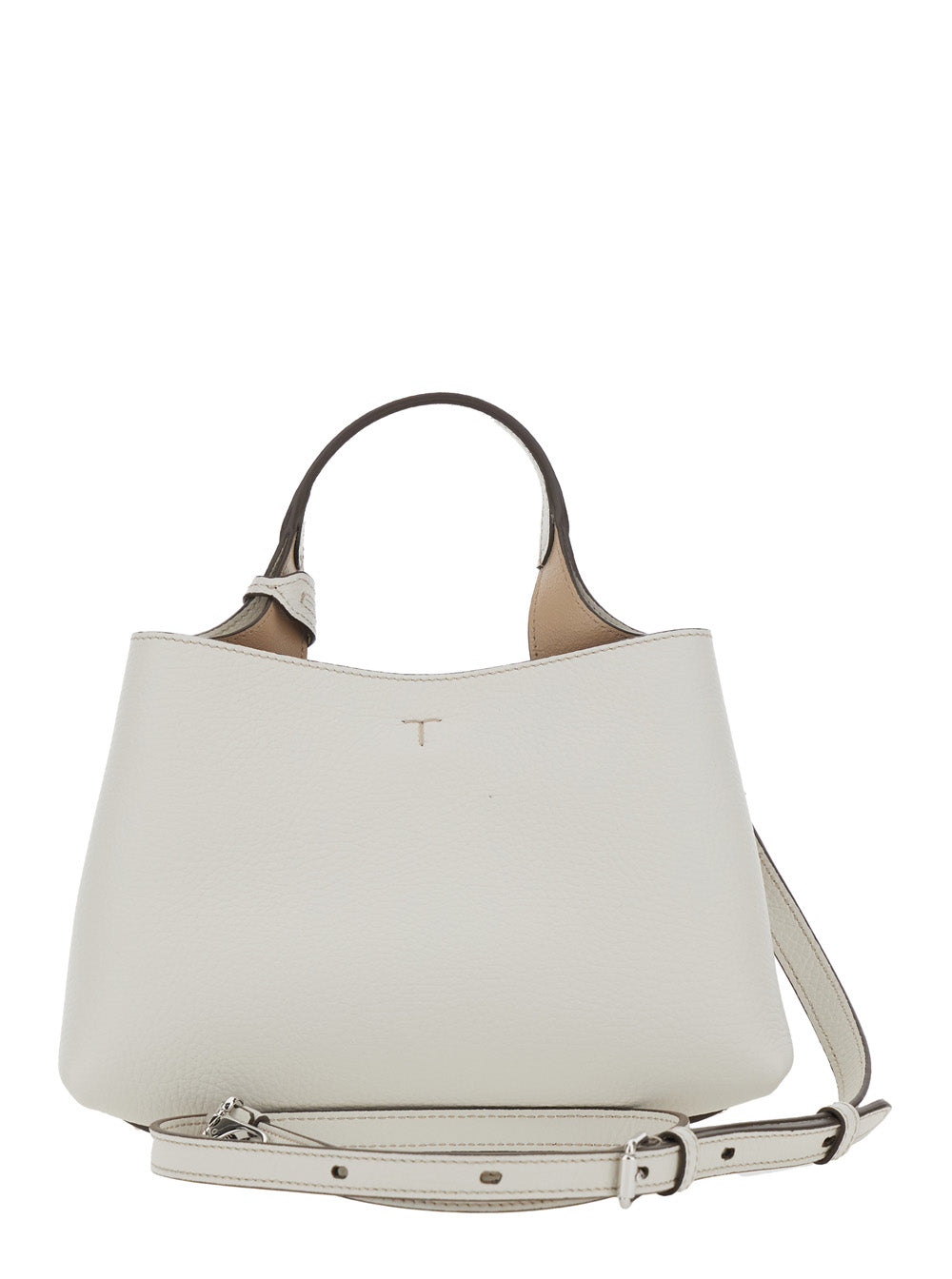 Handbag Apa Sacca Micro Pend. T Trac Pelle White With Leather Pendant Detail - Women Calf Hand Bags