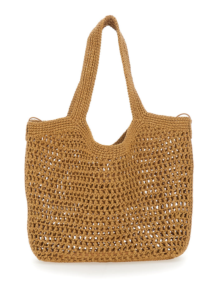 Raffia Shopper Beige Viscose Bag for Women Tote