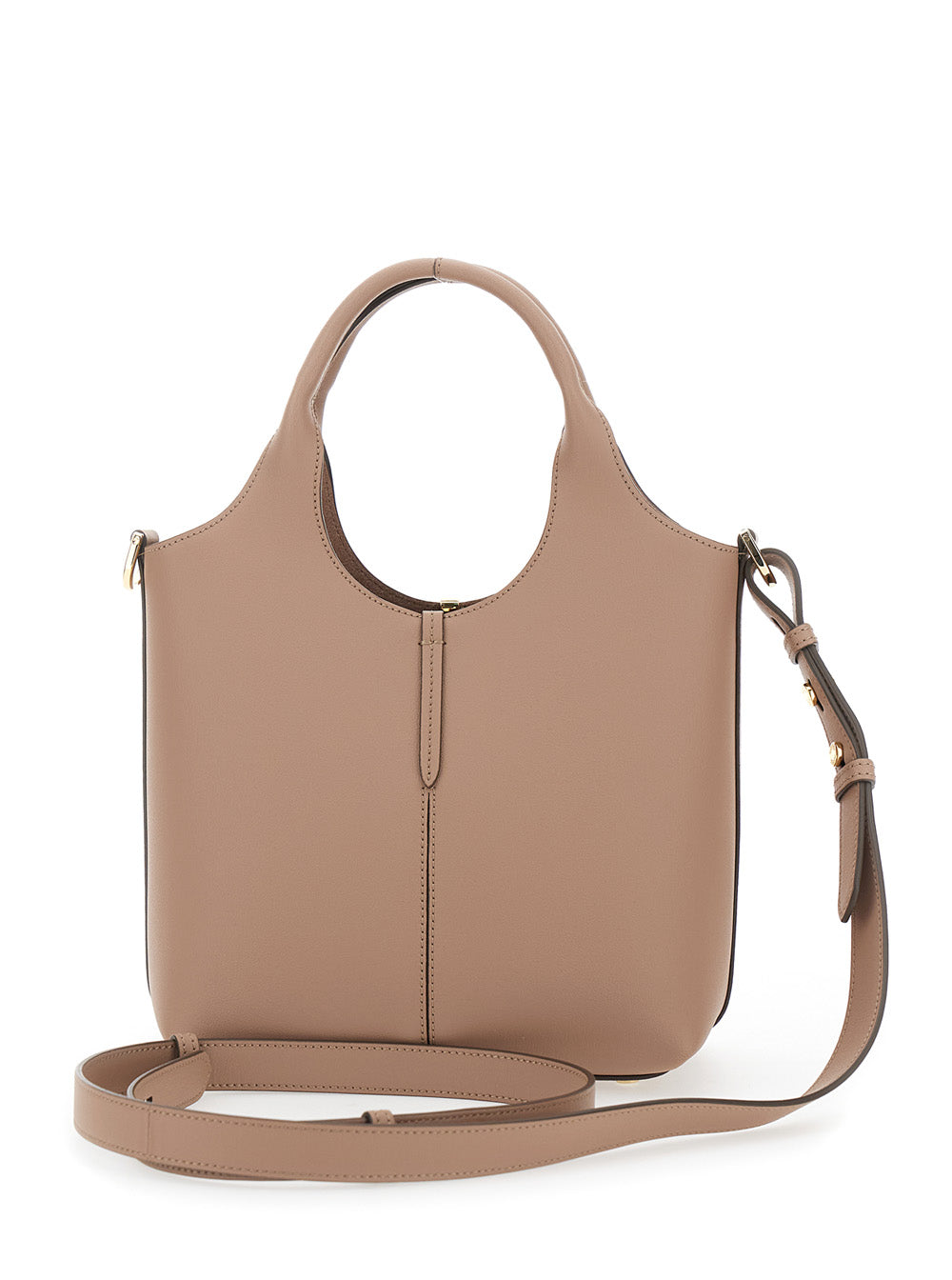 Shoulder Bag Ebr Mini with Logo Metal Plate in Beige Leather for Women Calf Tote