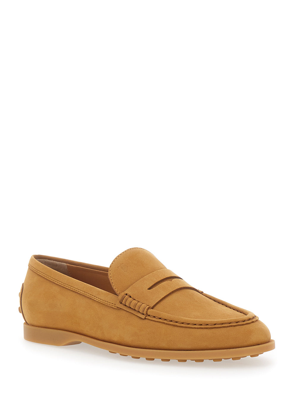Loafers Tods with Half Horsebit Detail on the Back and Rubber Sole in Beige Suede for Women Calf
