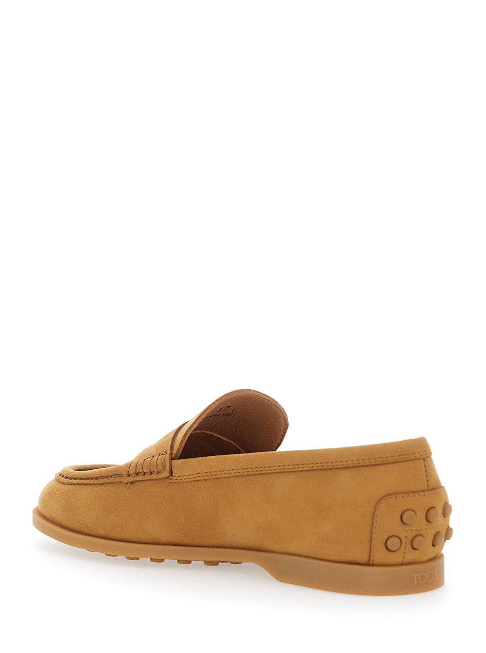 Loafers Tods with Half Horsebit Detail on the Back and Rubber Sole in Beige Suede for Women Calf
