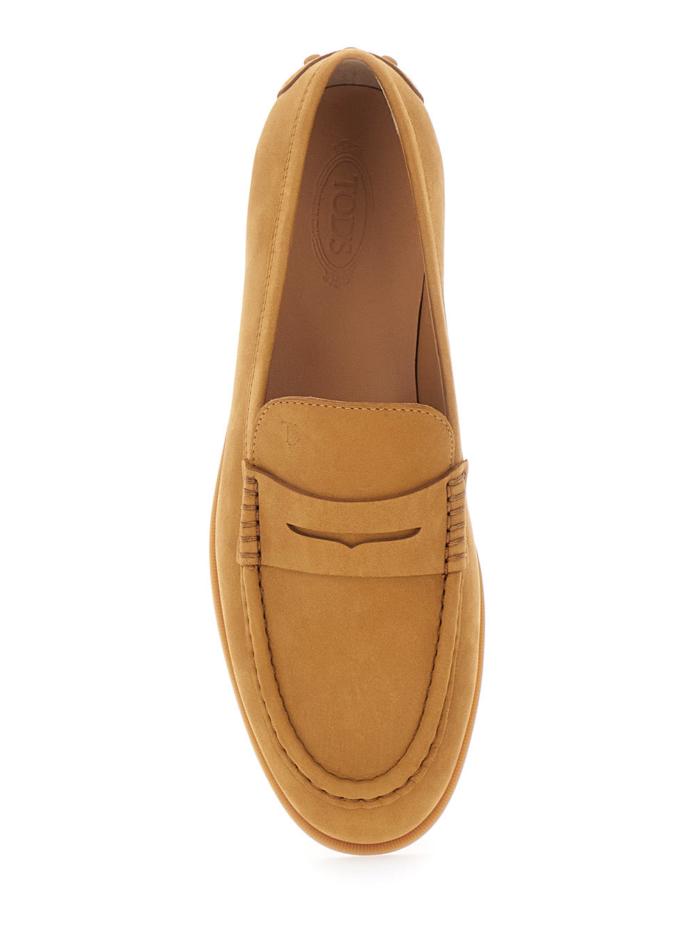 Loafers Tods with Half Horsebit Detail on the Back and Rubber Sole in Beige Suede for Women Calf
