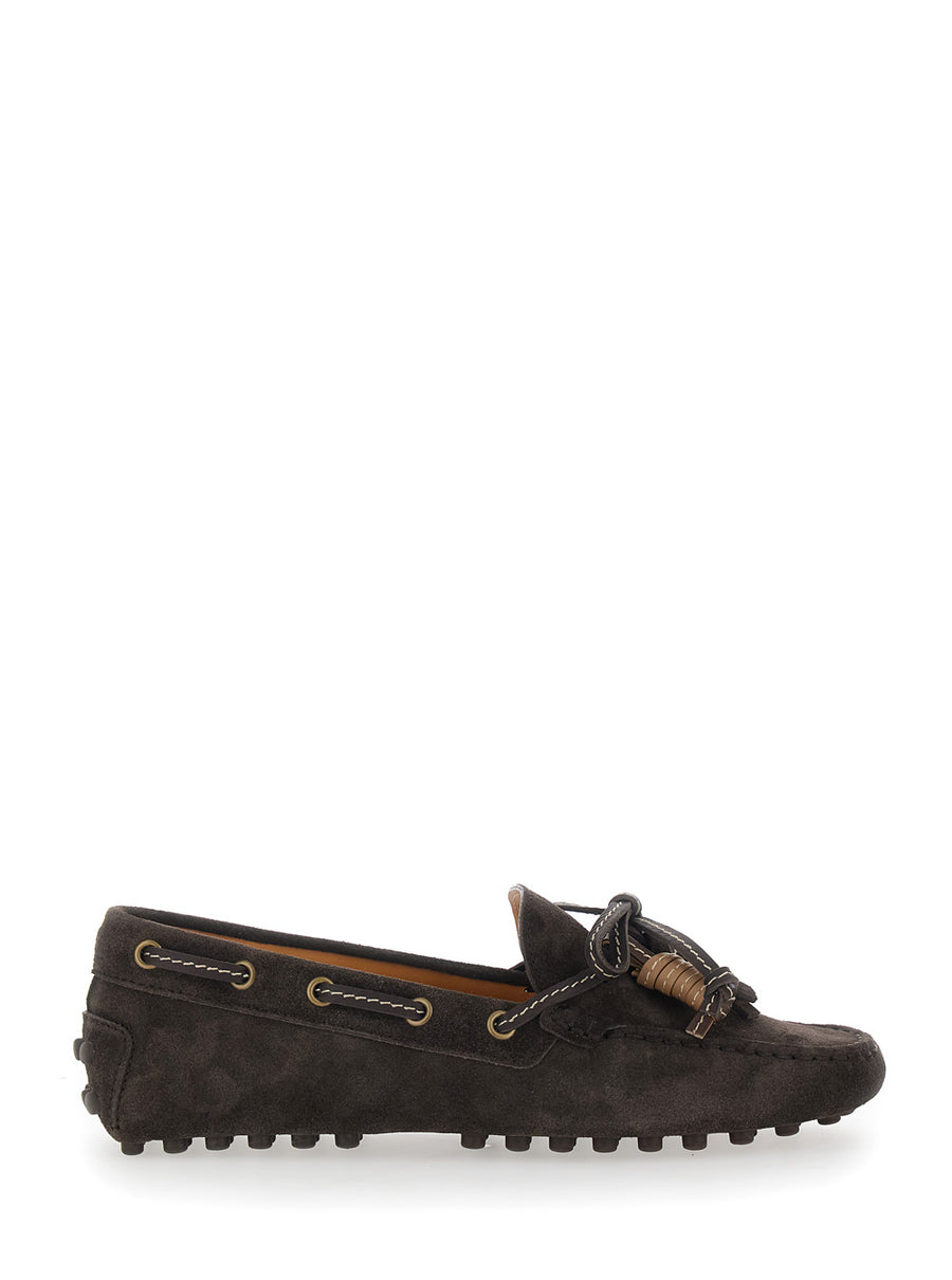 Loafers Suede Moccasin Brown Calf Leather