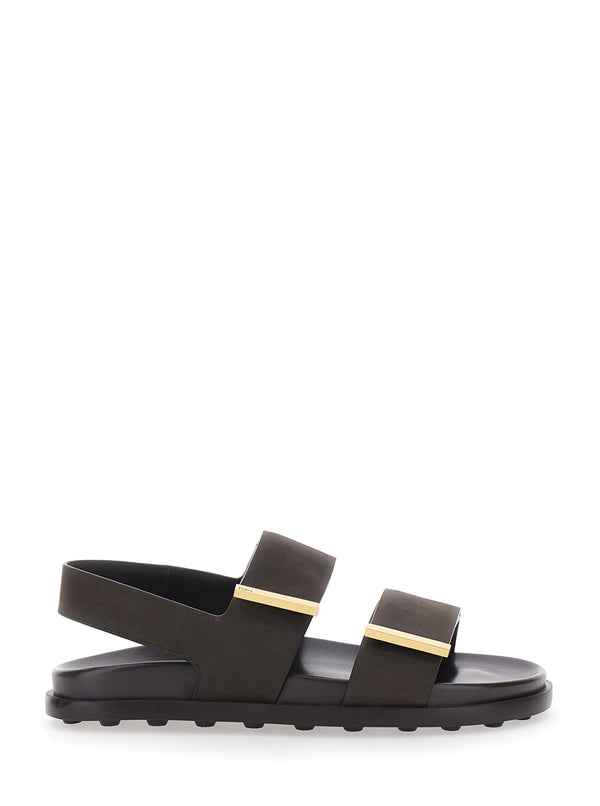 Leather Sandals, Brown Calf