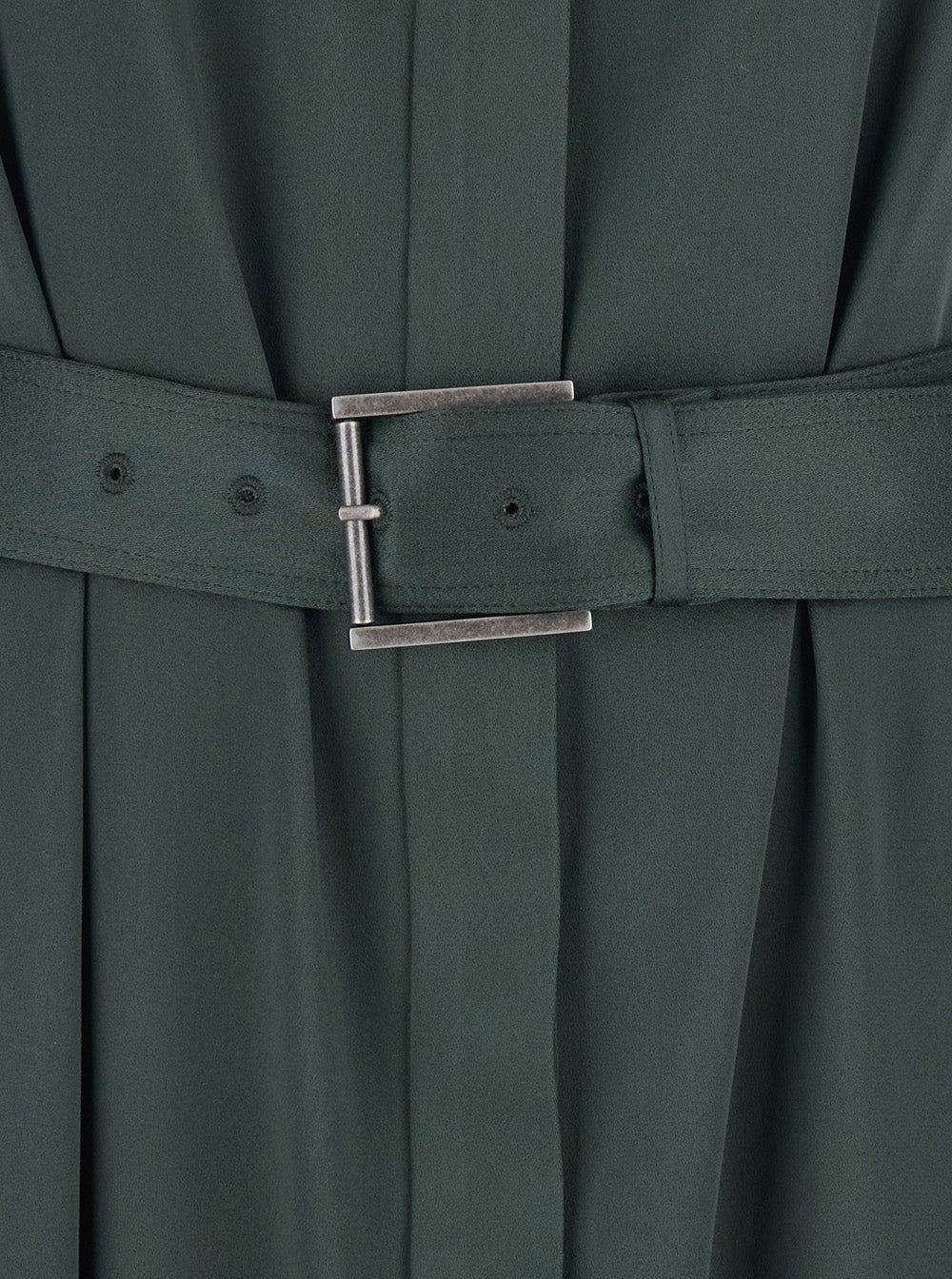 Green Long Dress with Halterneck and Front Belt in Viscose Blend for Women Acetate
