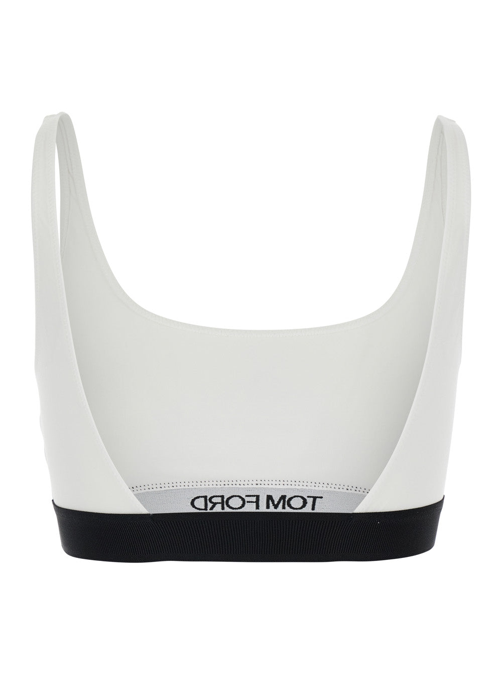 White Logo Stretch Modal Bralette with Contrast for Women Elastane Tops