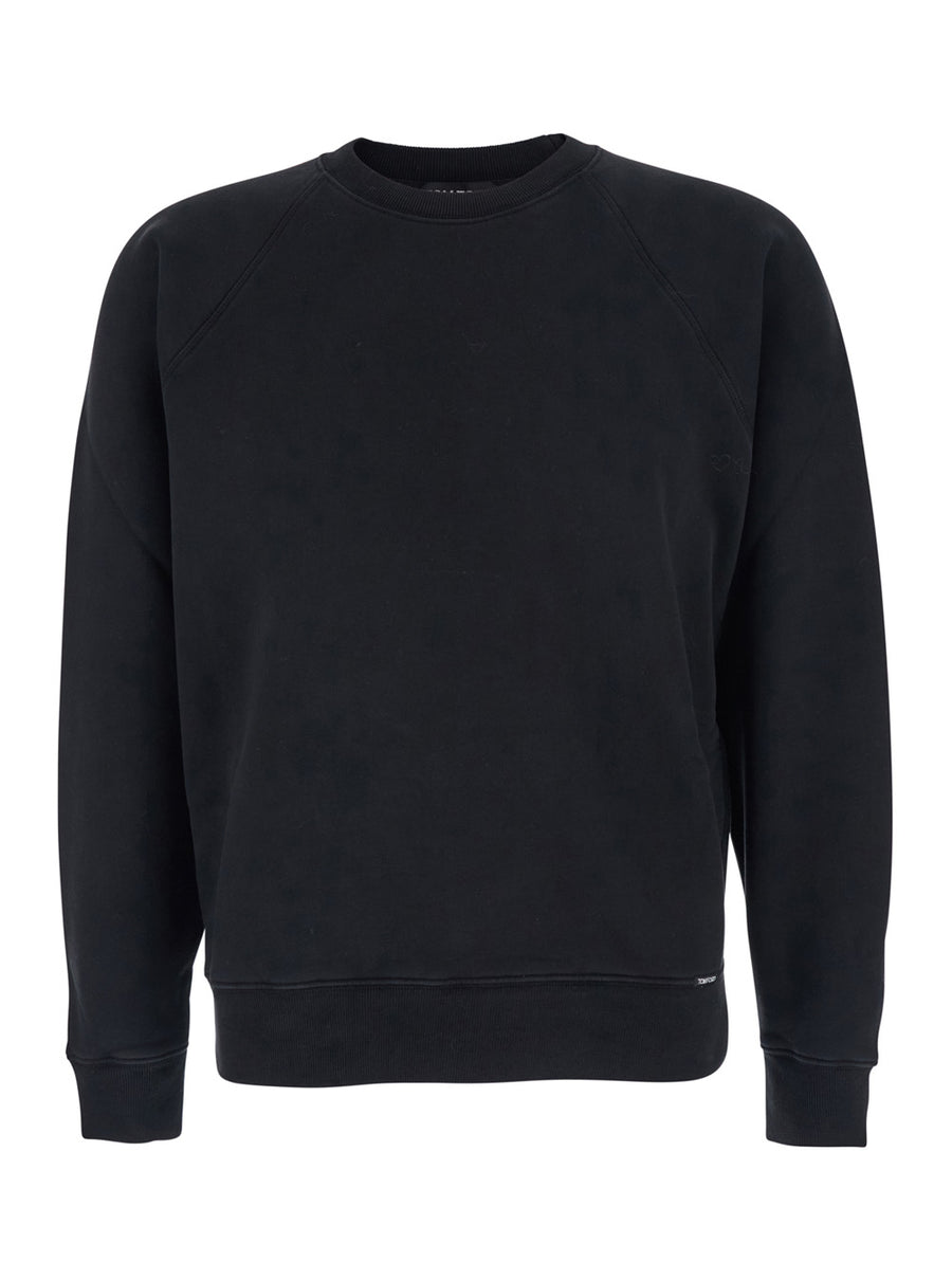 Crewneck Sweatshirt Black Cotton Sweatshirts