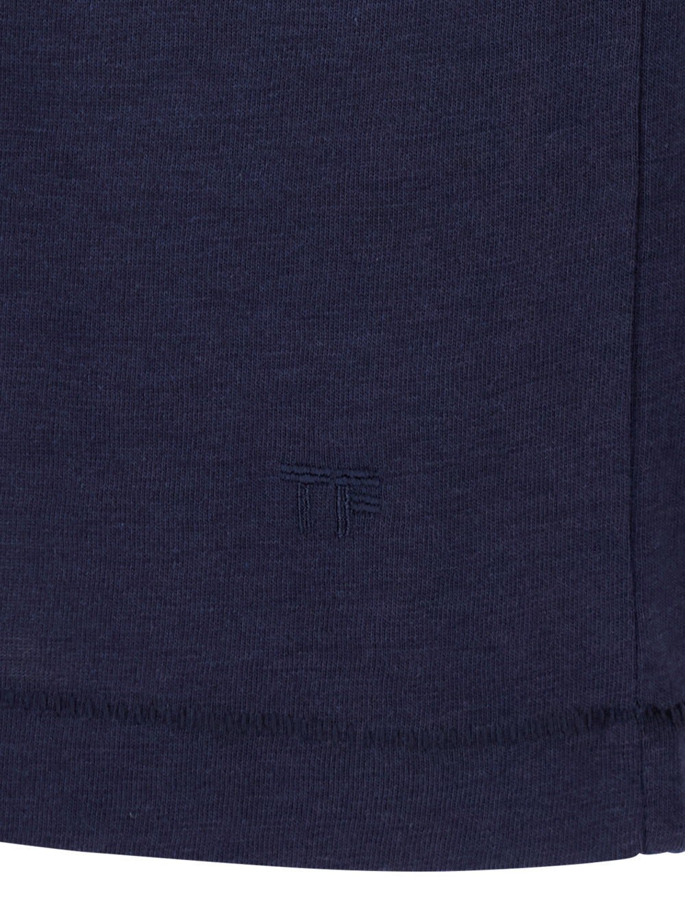 Blue Crew Neck T-Shirt with Logo Embroidery on the Front in Cotton Blend Man Blu Lyocell Tshirts And Polo Shirts