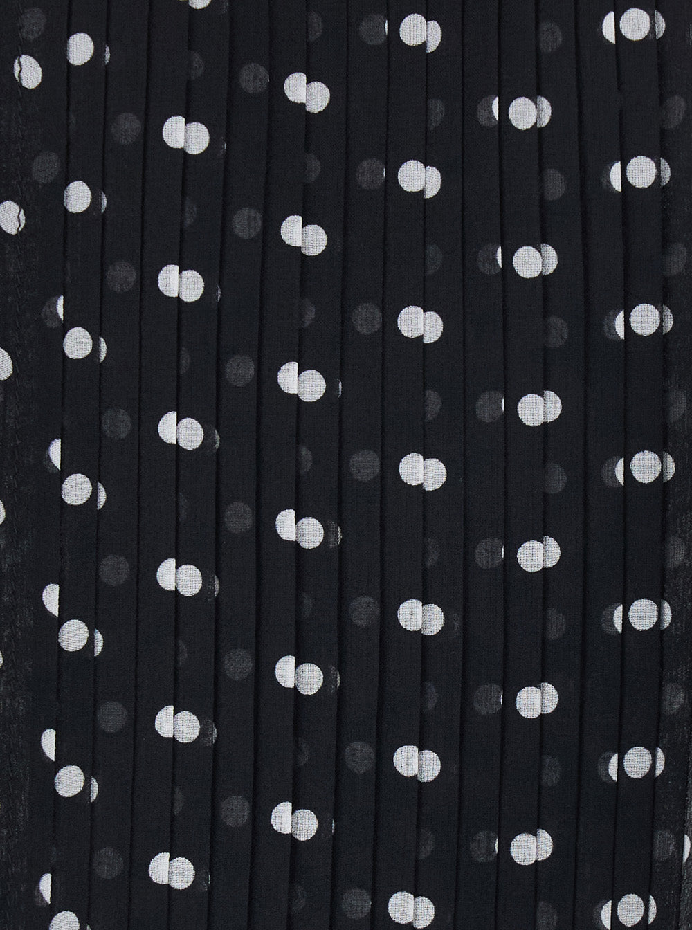 Black Top with Halterneck and All-Over Polka Dot Motif in Silk Woman Tops