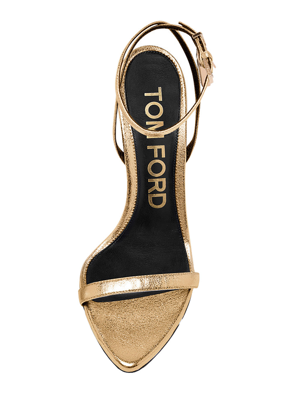 Gold Pumps with High Stiletto Heel and Ankle Pendant Detail in Glossy Leather for Women Metallic Heels