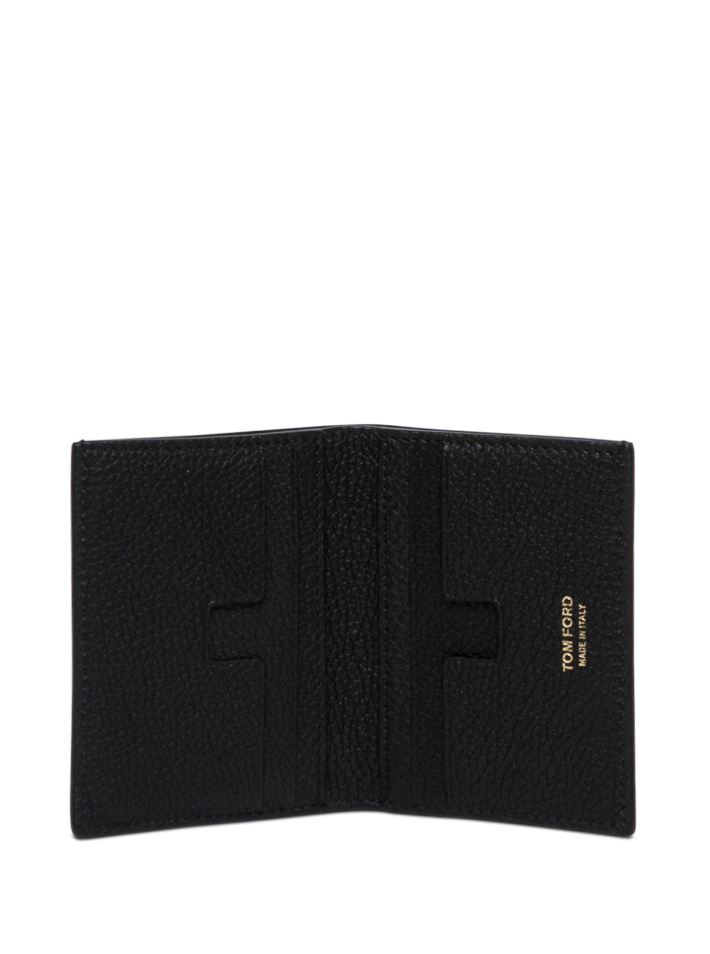 black Card holder with logo lettering embossed on the front in grained leather man Calf Products