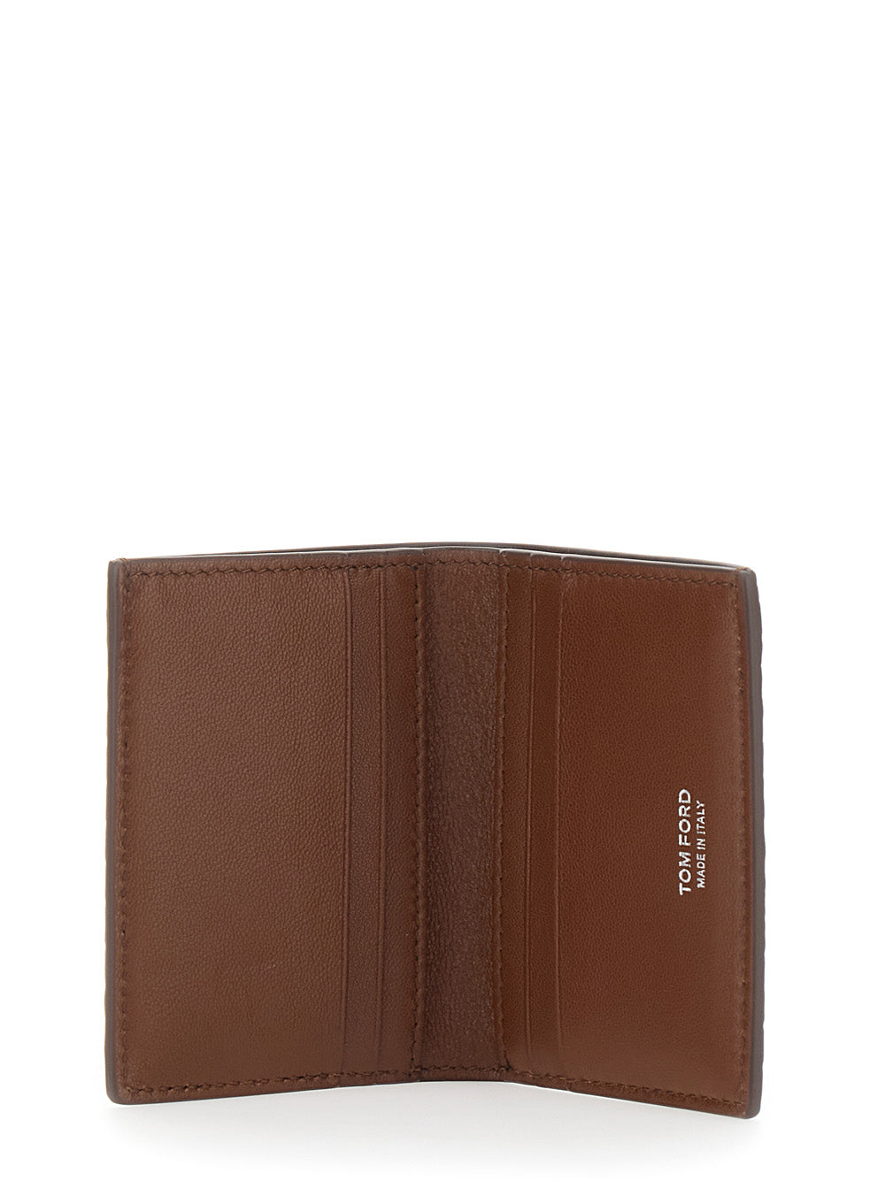Folded Cardholder Crocodile Effect in Brown Leather for Men Calf Products