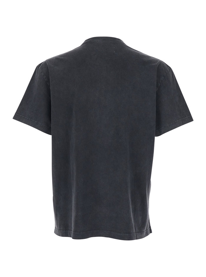 Gray T-Shirt with Front Print for Men Grey Cotton Tshirts And Polo Shirts