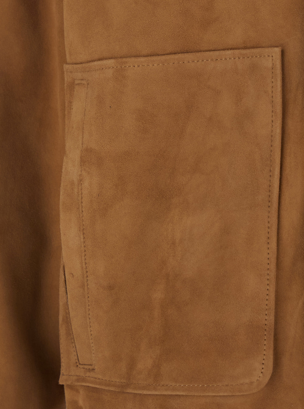Brown Suede Jacket with Classic Collar and Elasticized Waist for Men Goat Outerwear