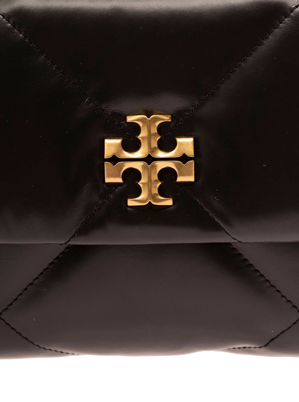 Kira Diamond Black Shoulder Bag With Two Handles Chain And Logo Plate On The Front Quilted Leather For Women Cow