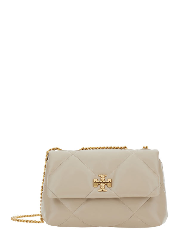 Shoulder Bag Kira Diamond Quilted Beige Leather