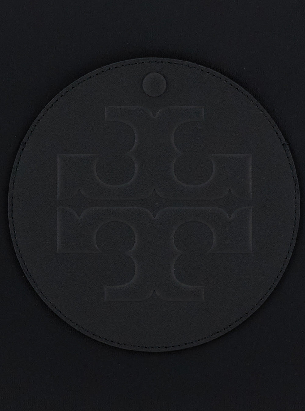 Ella Small Tote Bag with Two Top Handles and Maxi Logo Printed on Front in Black Fabric for Women Nylon