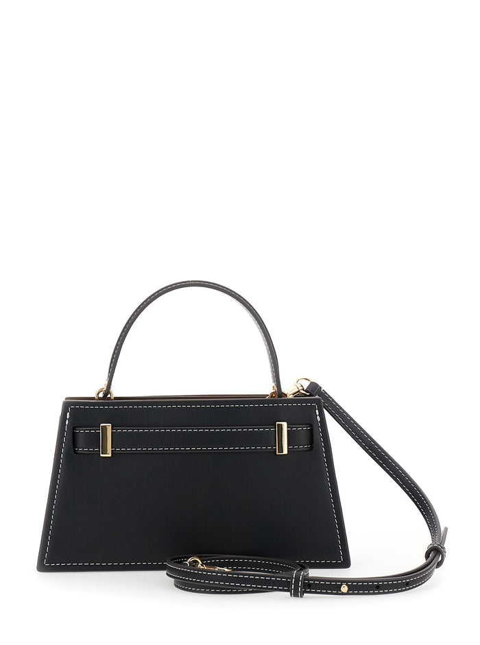 Petite Lee Radziwill Shoulder Bag with T Buckle Closure and Adjustable Removable Black Leather Strap for Women Cow Hand