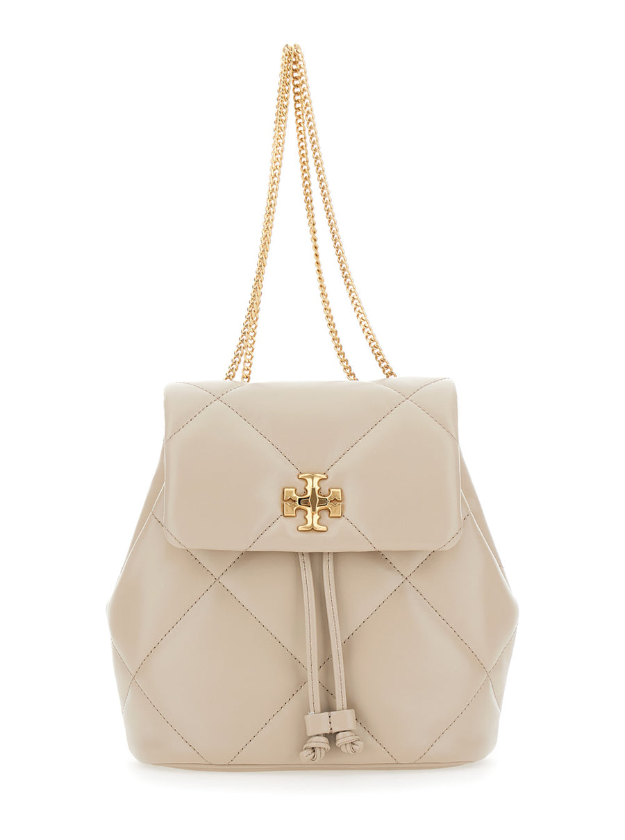 Backpack Kira Quilted Beige Leather Cow Backpacks