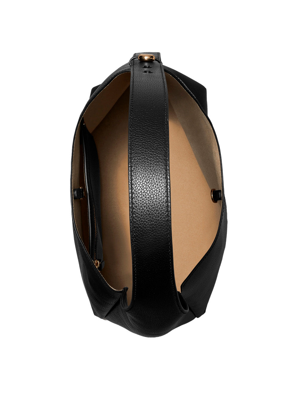 Rony Black Shoulder Bag with Thin Strap and Logo Button in Leather Woman Cow