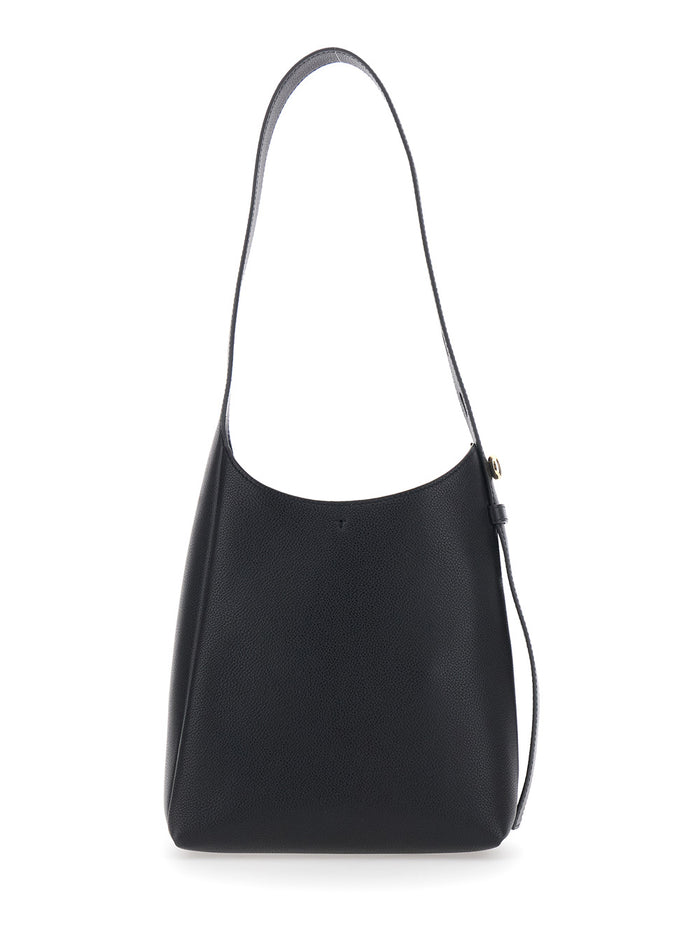 Shoulder Bag Romy Piccola with Adjustable Hammered Leather Strap Black Women Cow