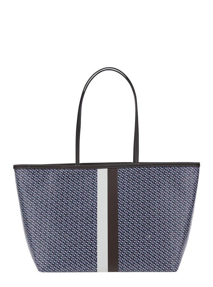 Tote Bag THE RACER with Multicolor Cotton Fabric Details for Women Linen