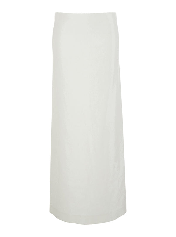 Skirt With All-Over Sequins, White Polyester