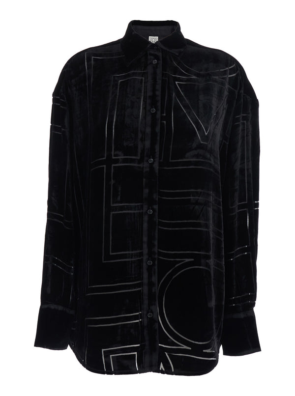 Shirt Velvet Black Viscose Blouses