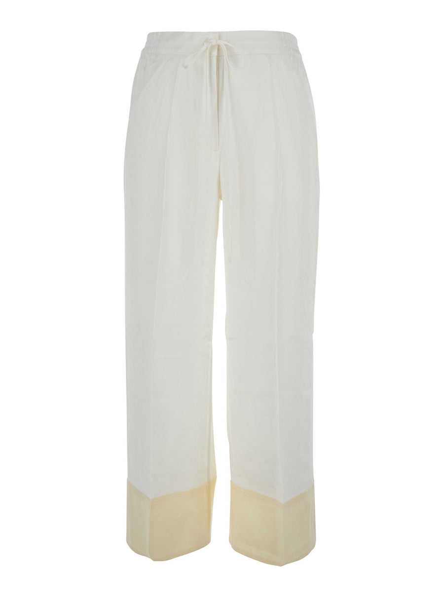 Pants Satin Drawstring White Trousers