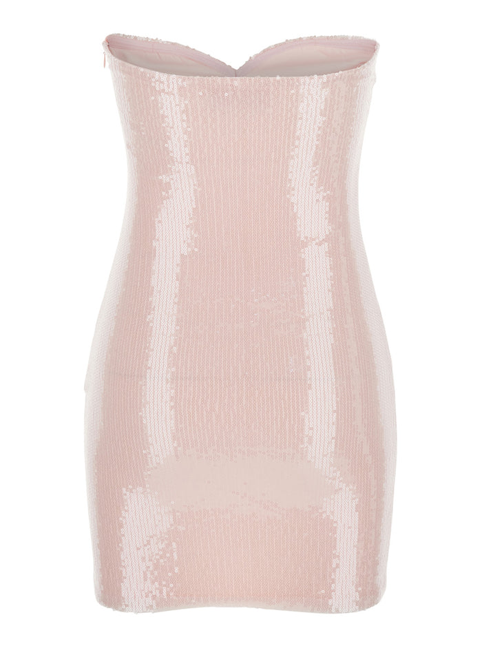 Mini Dress Siwa Paillettes Pink With Silk Sequins For Women