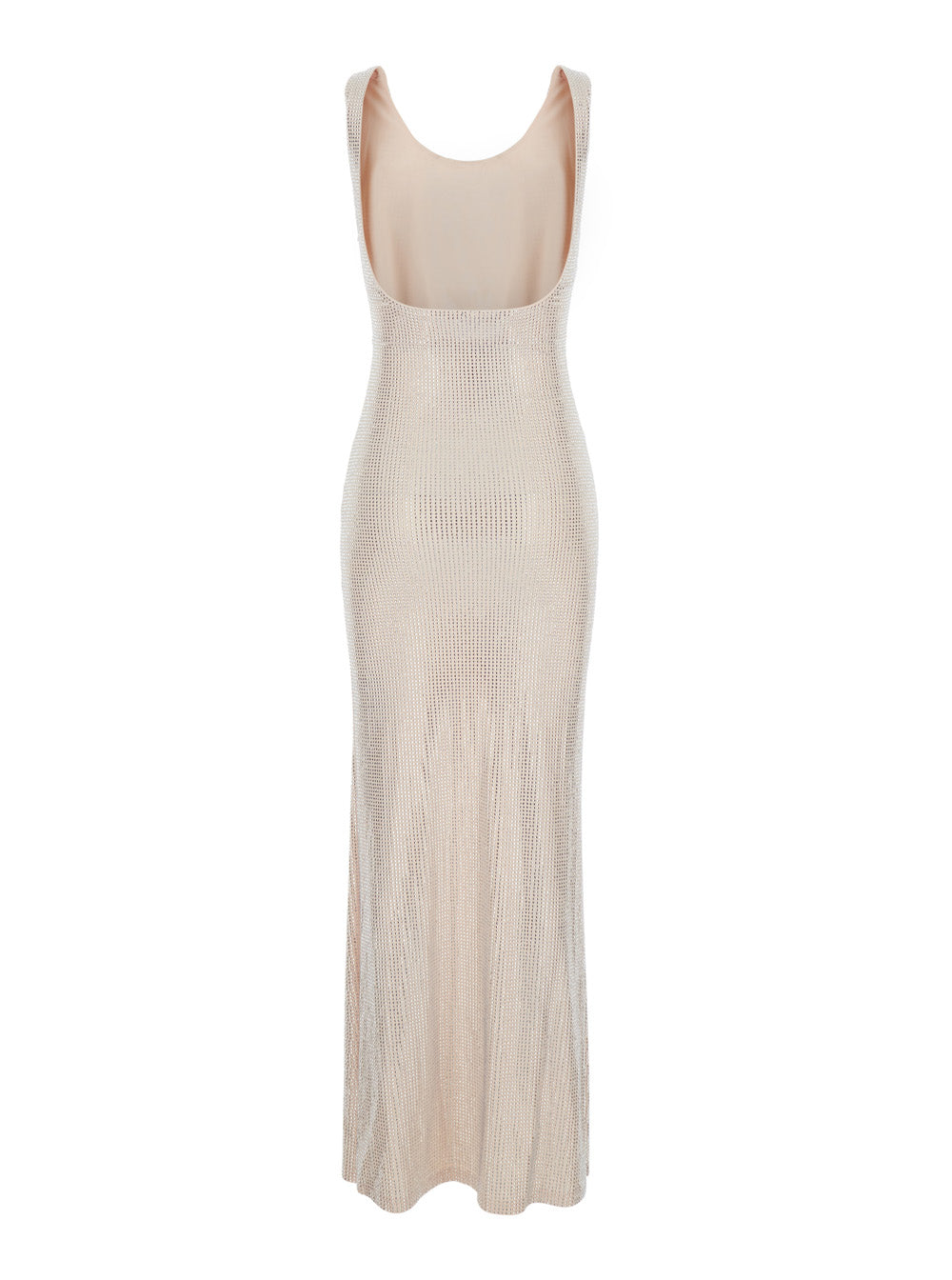 Helios Pink Long Sleeveless Dress With All-Over Sequins Decoration Tech Fabric For Women