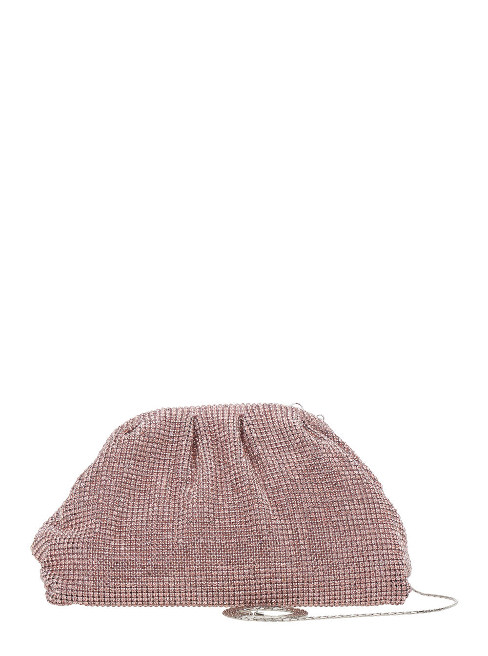 Pouch Petra with Removable Shoulder Strap and All-Over Pink Crystal Mesh Clutches Pochettes