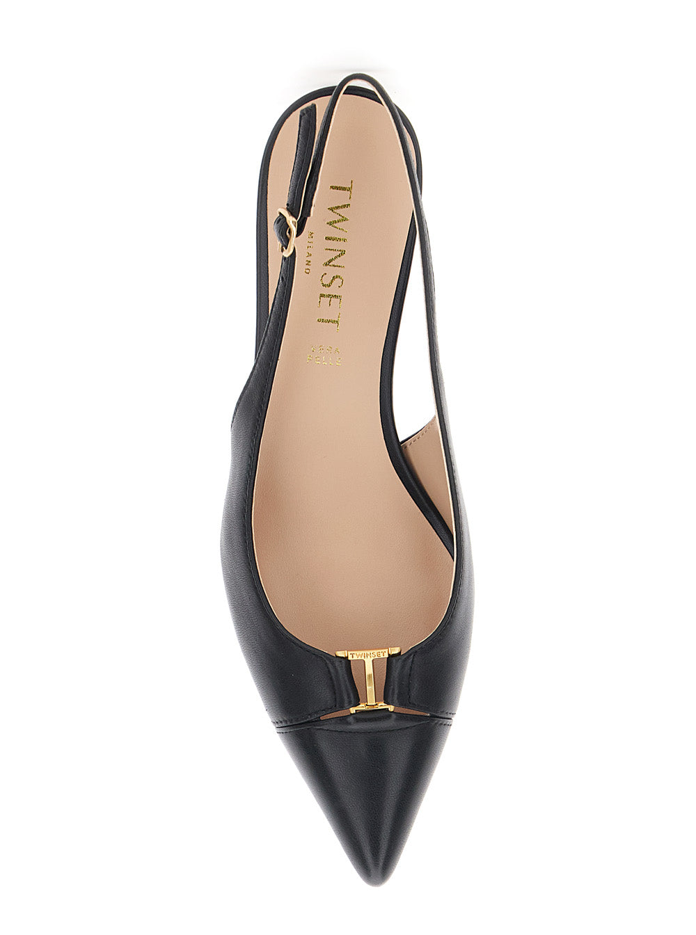 Black Nera Pointed Toe Leather Pumps Fabric Heels