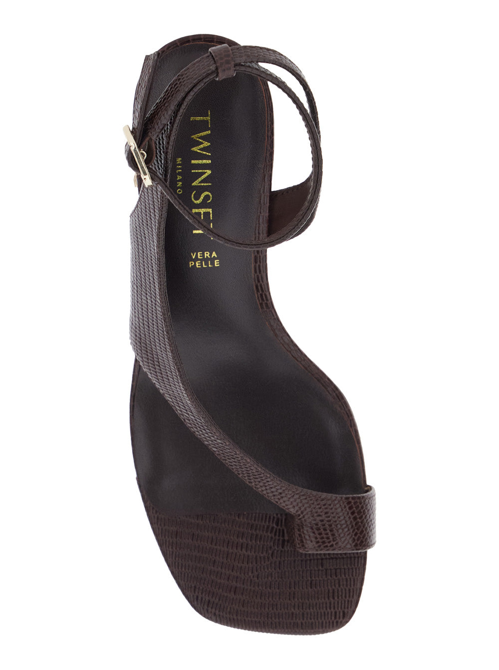 Brown LEATHER Heeled Sandals for Women Fabric Heels