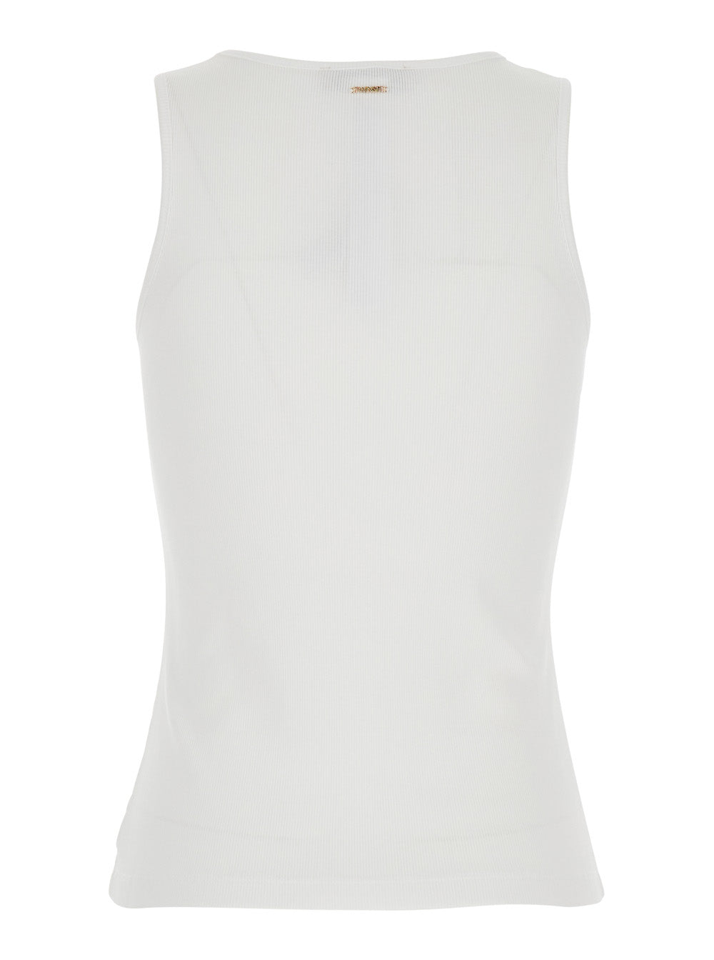 Sleeveless Top with Tone-on-Tone Floral Embroidery in White Cotton for Women Tops