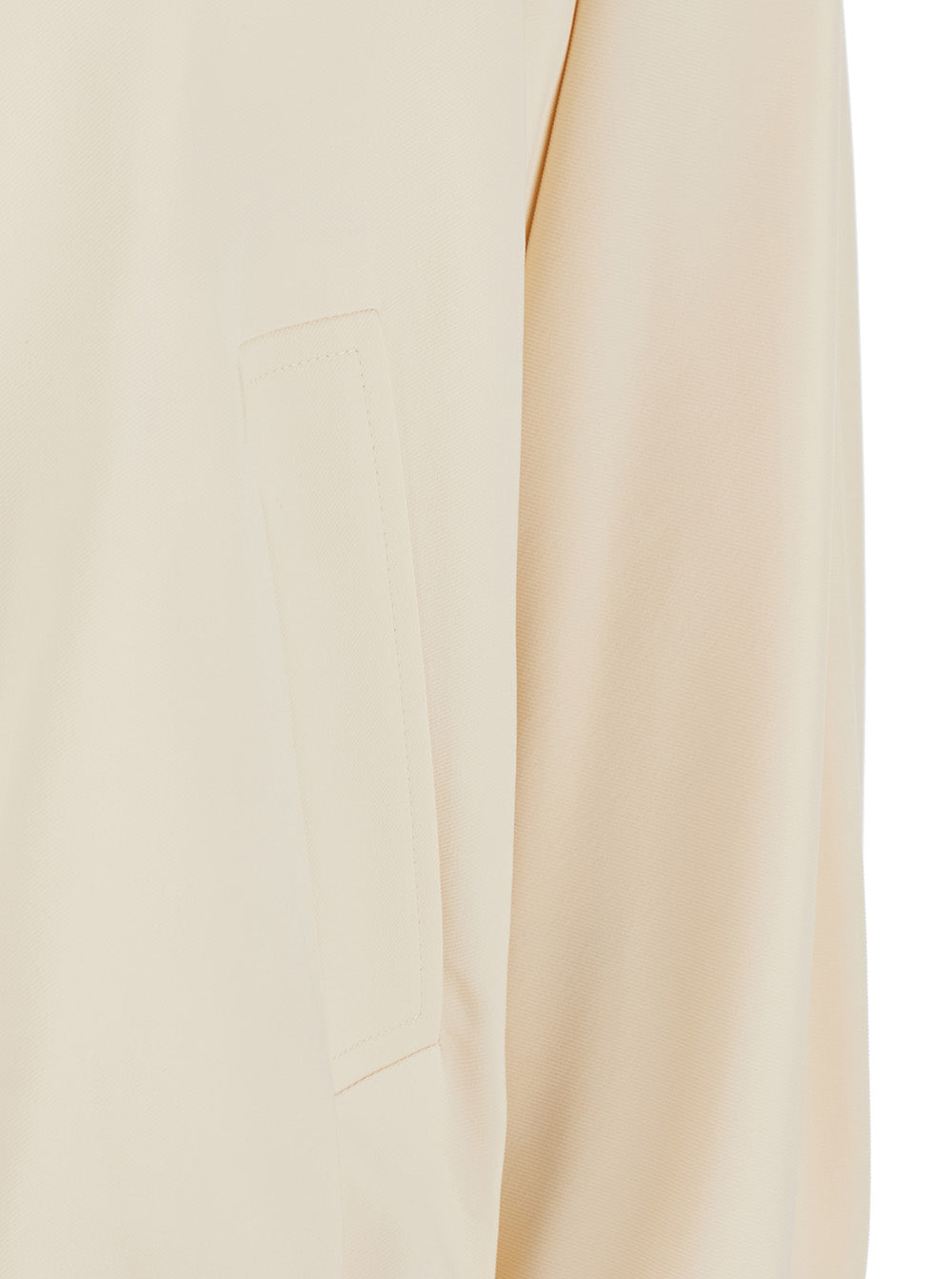 Jacket with Ruffles and Logo Patch on the Back in Blend White Women Viscose Elastane Outerwear