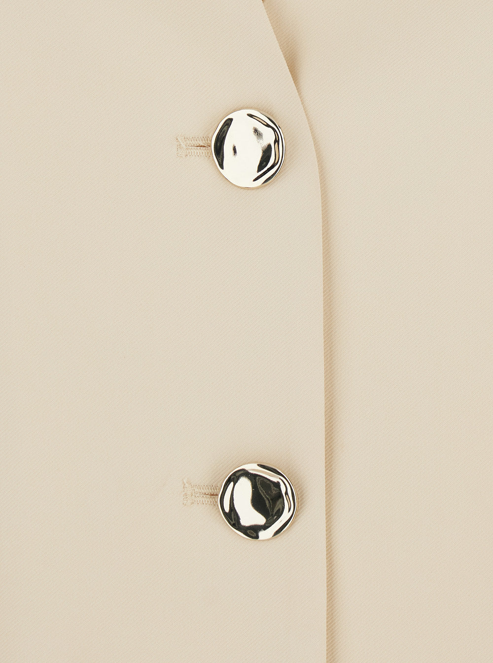 Beige V-Neck Vest with Front Button Closure for Women Viscose Elastane Blazers