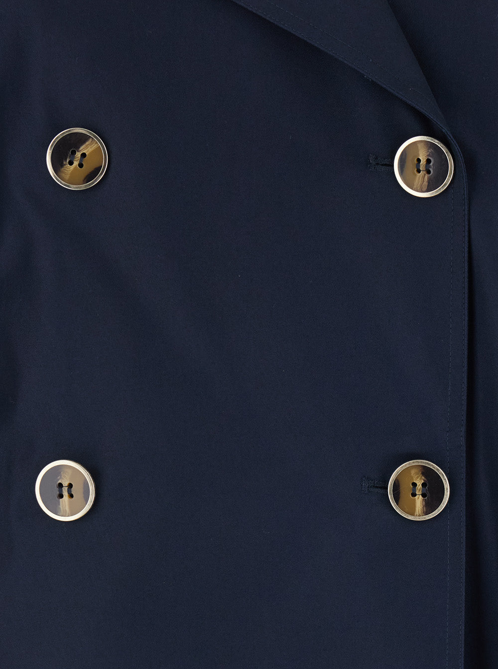 Short Double-breasted Trench Coat in Blue Tech Fabric for Women Blu Cotton Polyamide Outerwear