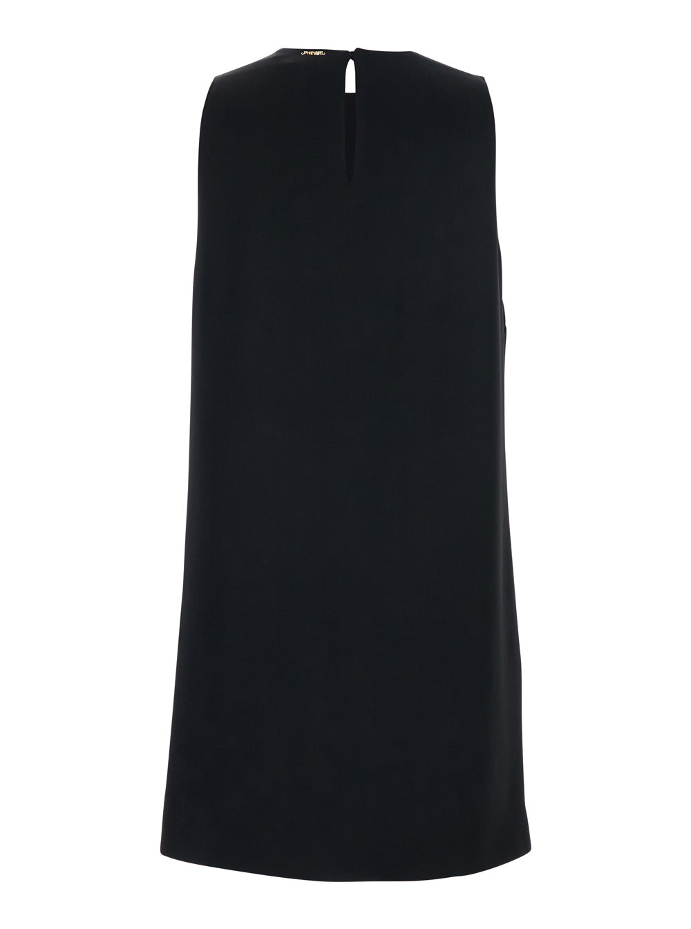 Sleeveless Dress with Drop Closure on the Back in Black Fabric for Women Acetate Polyester