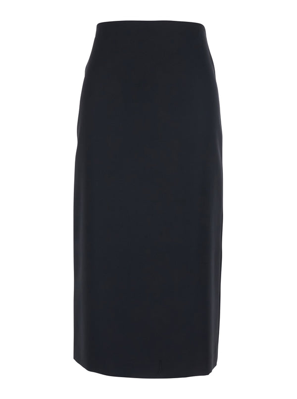 Skirt High-Waisted Black Polyester