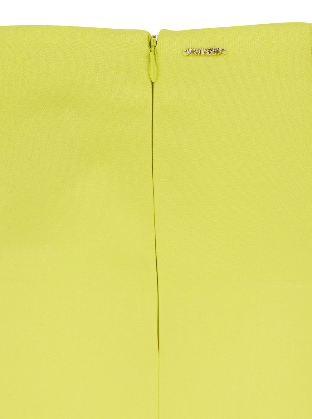 Yellow Skirt with Zip Closure at the Back and Logo Plate on in Womens Fabric Polyester Viscose