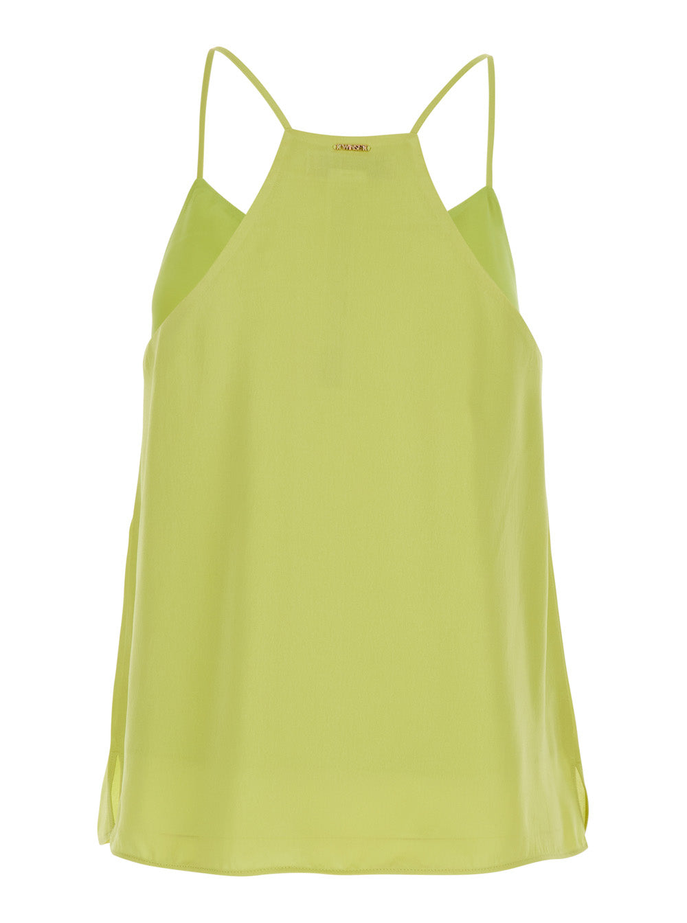 Green Top with V-Neck in Viscose for Women Tops