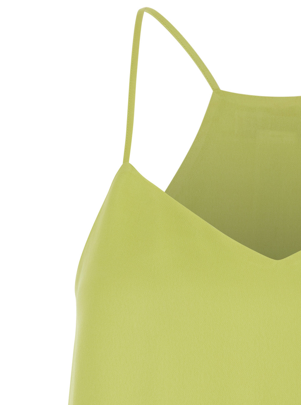Green Top with V-Neck in Viscose for Women Tops